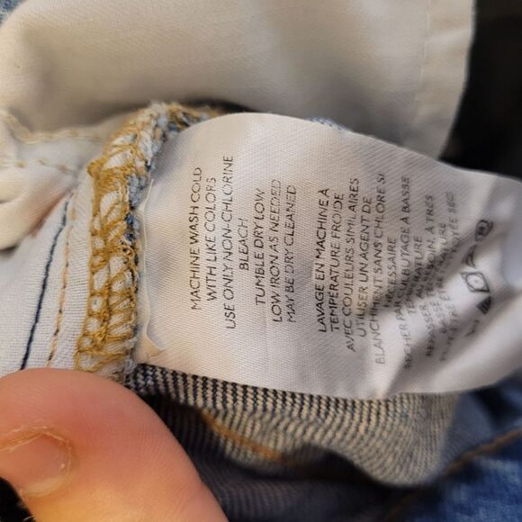 Free People Women's Medium Wash Button Fly Distressed Straight Leg Jeans Size 24 - Picture 7 of 7